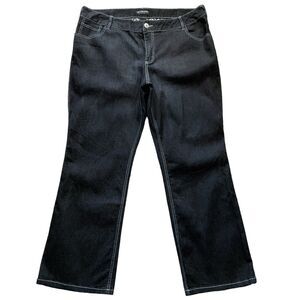 Lane Bryant Womens Jeans size 22 Black Denim Cotton Blend Stretch Straight x31"